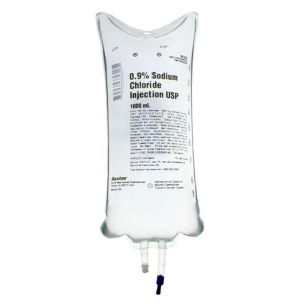 Sodium Chloride 0.9%, 1000mL Bag