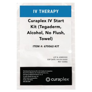 Curaplex® IV Start Kit With Tegaderm™, Alcohol, No Flush, Towel