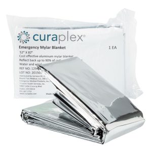 Curaplex® Mylar Emergency Blanket, 52in X 82in, Silver